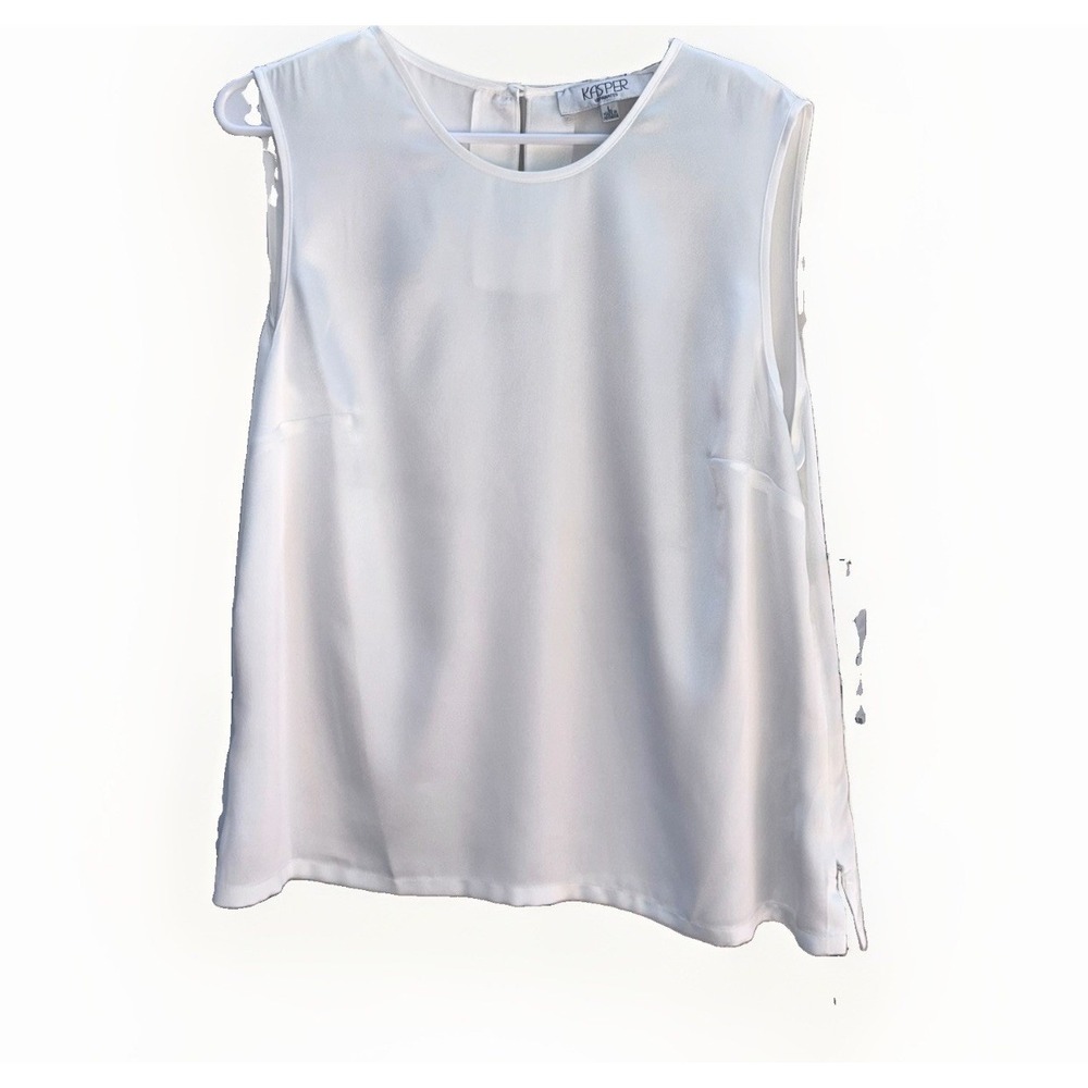 Kasper Women's L Brand New Tag Team Satin Feel Sheath Tank Top Zipper NWT$39